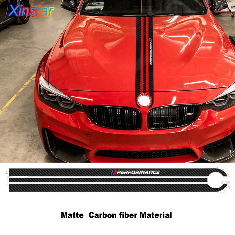 Углеродного волокна наклейка на капот автомобиля M производительности кузова
