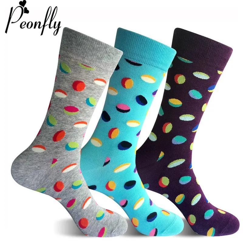 Цветные Веселые повседневные мужские хлопковые носки Peonfly в британском стиле 3