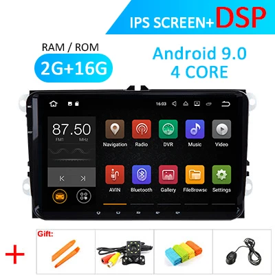 2G 16G DSP 9" IPS DSP Android 9.0 GPS Radio for VW PASSAT B6 B7 V7 Golf 5 6 Seat Leon Altea Toledo BORA Tiguan Fabia Rapid no DVD Player - Color: 2G 16G DSP