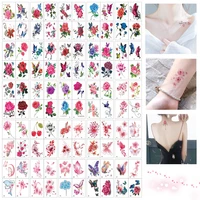 100pcsset no repeat flowers butterfly temporary tattoos waterproof body art concealer stickers disposable tatouage temporaire