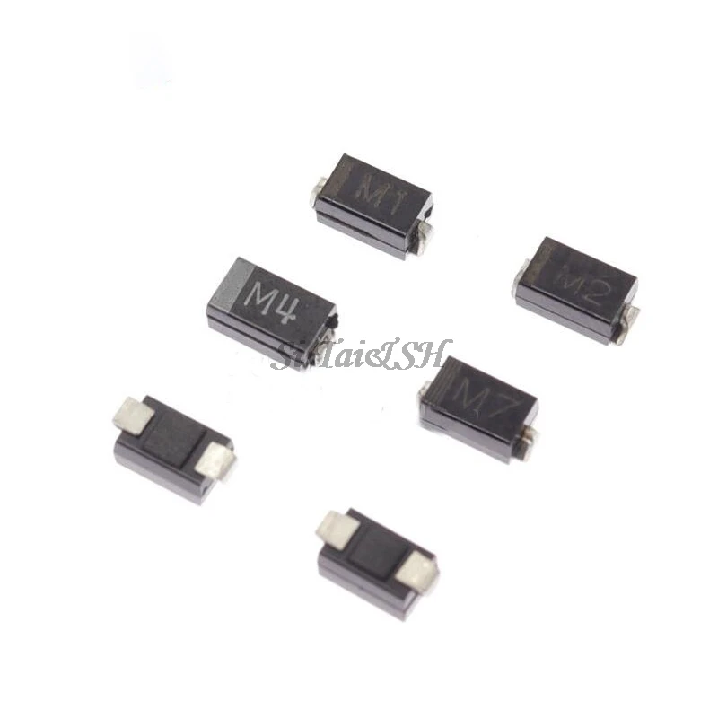 100 шт. SMA выпрямительный диод 1N4001 M1 1N4004 M4 1N4007 M7 FR107 RS1M FR207 RS2M HER108 US1M SF18 ES1J SF14 ES1D DO-214AC |