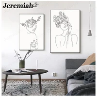abstract character canvas poster simple sexy naked girl line painting wall art nordic room home decoration