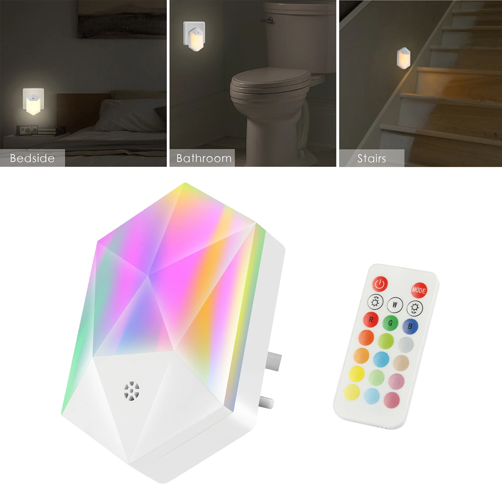 

Plug in Light Remote Control Night Light 16 Colors LED Kids Bedroom Lights