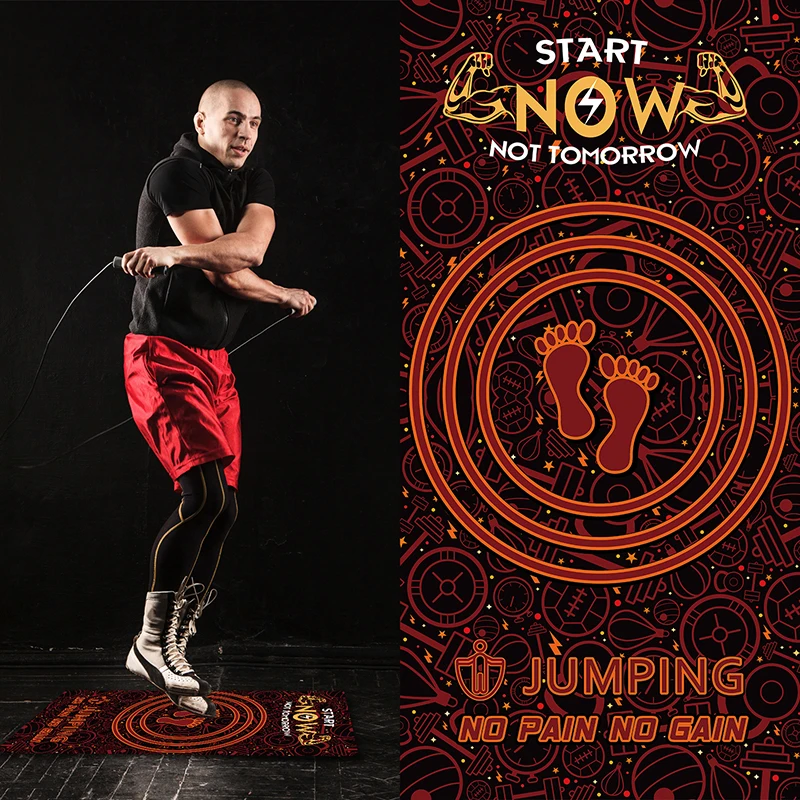 Нескользящий коврик для прыжков резиновый йоги с скакающей веревкой тихий