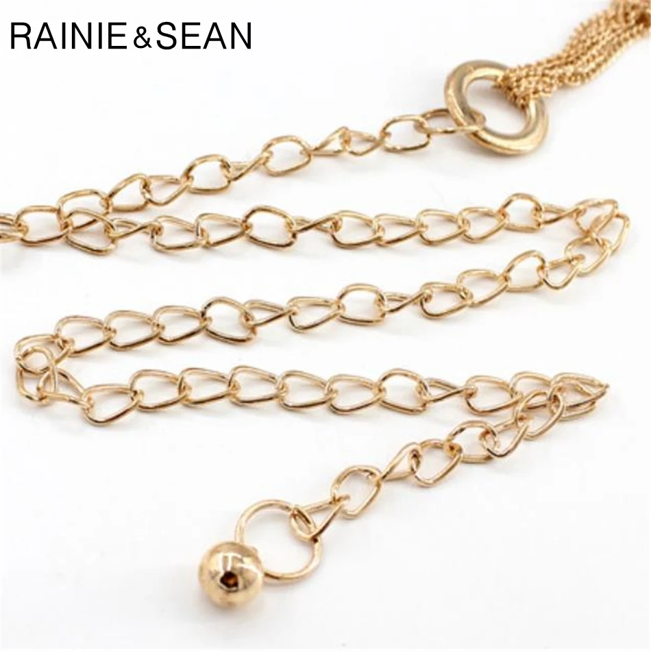 Женский ремень с тонкой цепочкой RAINIE SEAN золотой пояс металлической для свадебных