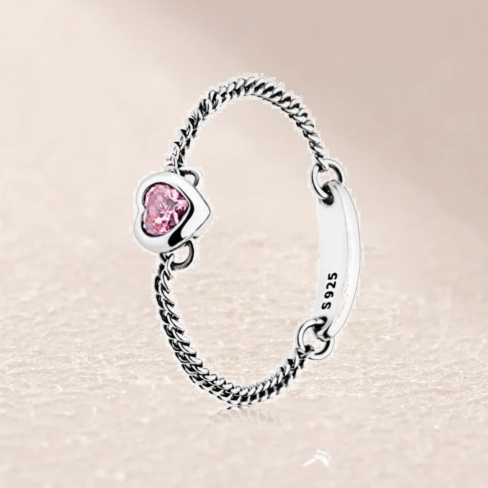 

197191PCZ PINK SPIRITED HEART RING