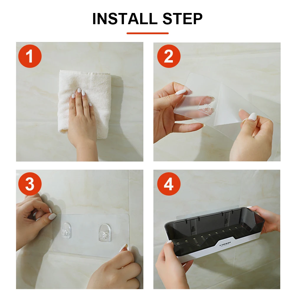 

Bathroom Shelf Shampoo Holder Shower Shelves Wall Mount Kitchen Storage Basket Cosmetic Rack Home Organizer Bath Accessories