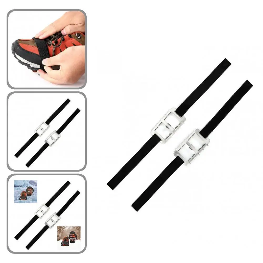 

1 Pair Durable 10 Spikes Ice Anti Slip Cleats Grips 201 Stainless Steel Crampons Traction Cleats Anti-rust for Picnic