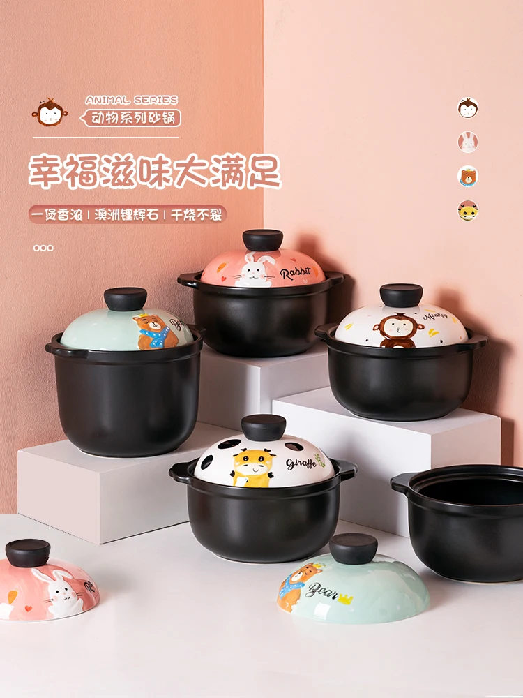 

Ceramic Cookware Hotpot Ceramic Casserole Set Cute Cartoon Soup Casserole for Casserole Gas Stove