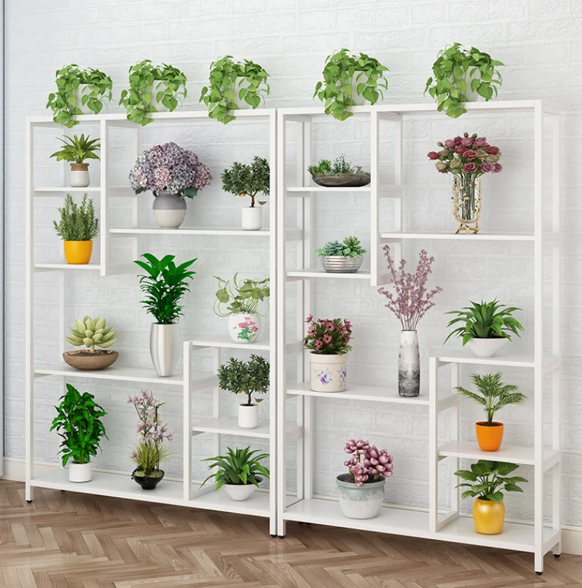 

Shelf multi-storey indoor provincial space balcony shelf shelf flower pot shelf living room flower rack meat green rose flower s