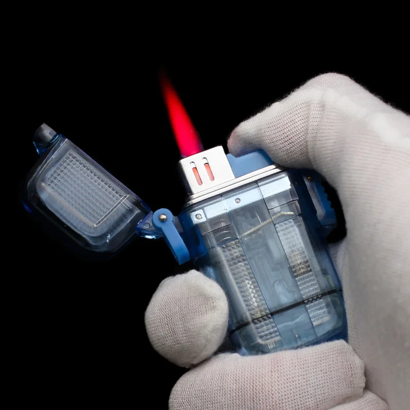 

Aomai Creative Transparent Windproof Waterproof Red Flame Lighter Outdoor Adventure Lighter Smoking Accessories Gadgets for Men