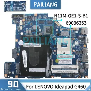 pailiang laptop motherboard for lenovo ideapad g460 mainboard la 5751p 69036253 n11m ge1 s b1 ddr3 tesed free global shipping