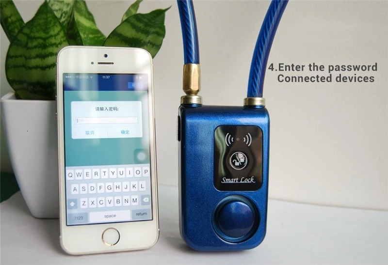 Супер умный телефон приложение управление Умный Будильник Bluetooth замок водонепроницаемый 110дб сигнализация велосипедный замок открытый Противоугонный замок