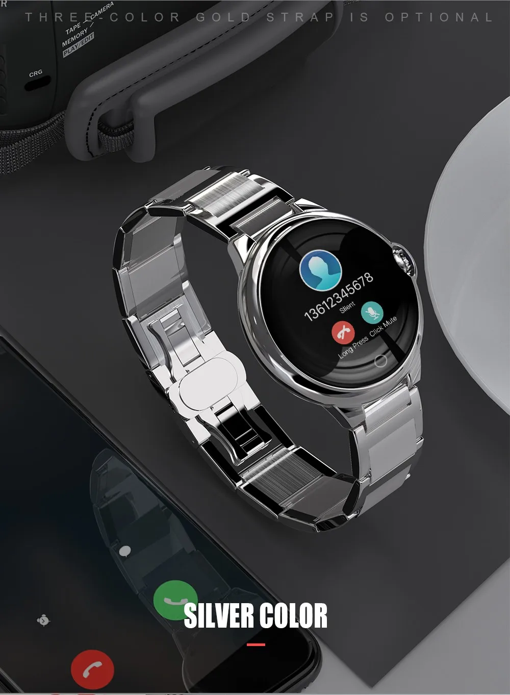 Diggro Смарт часы DR88 Bluetooth водонепроницаемый полный большой цветной экран сердечный ритм кровяное давление мониторинг сна классический стиль