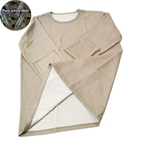 military silver fiber stretchy shirt with sleeve emf blocking faraday fabric underwear anti radiation antibacterial long johns