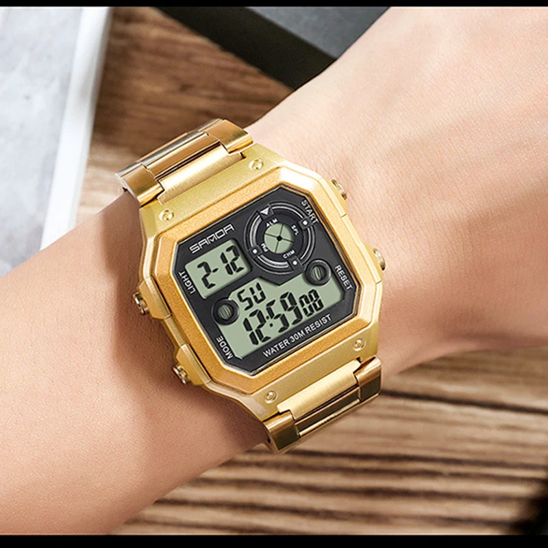 Новые спортивные мужские часы SANDA Лидирующий бренд Роскошные военные кварцевые