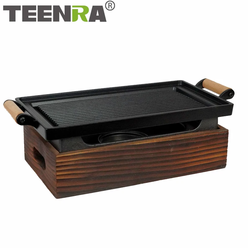 

TEENRA Portable BBQ Grill Korean Japanese Barbecue Grill Charcoal BBQ Oven Household Non-stick Cooking Tools Kitchen Accessories
