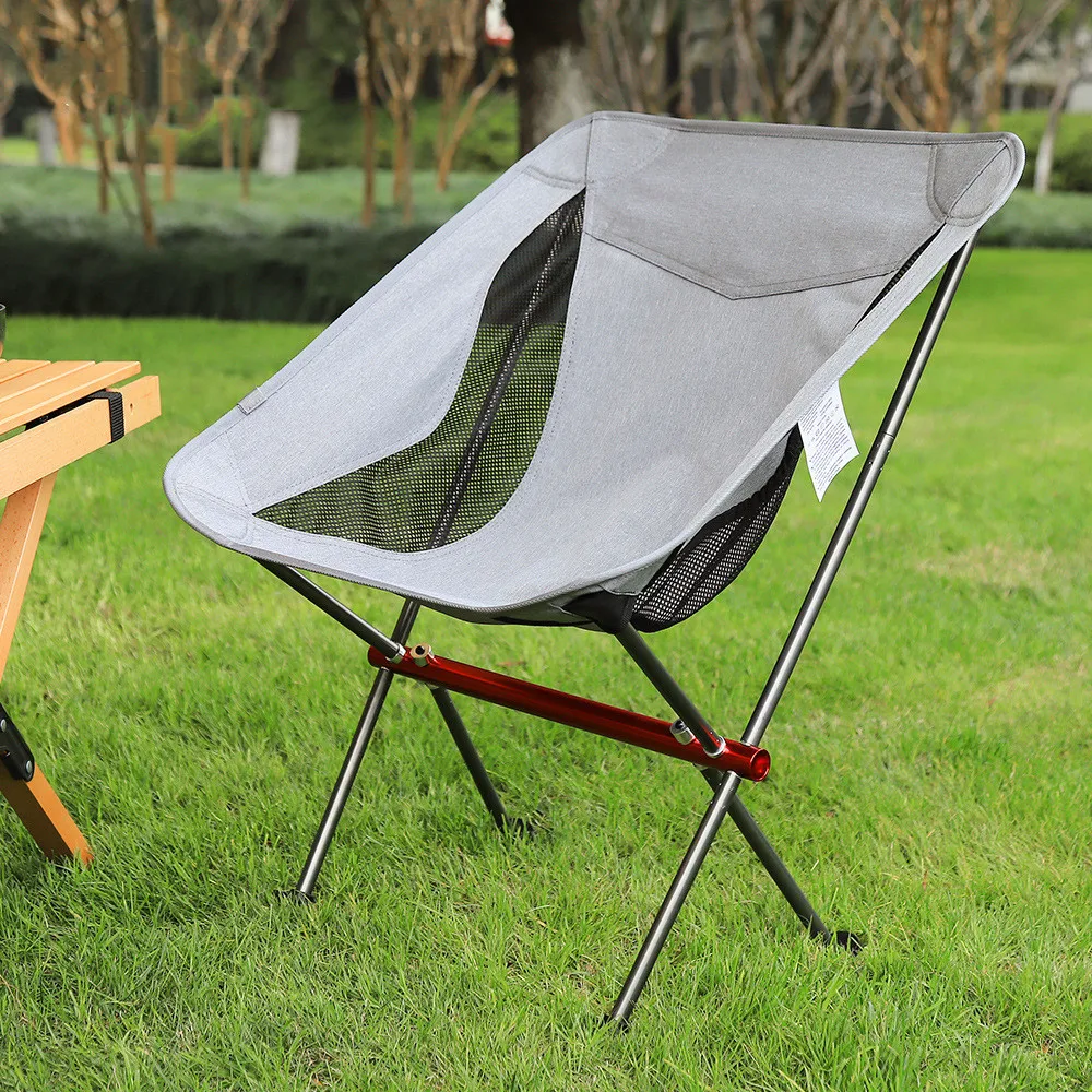 구매 야외 접이식 의자 휴대용 낚시 스툴 하이킹 캠핑 장비 7075 알루미늄 합금 달 의자 자가 운전 필드 도구