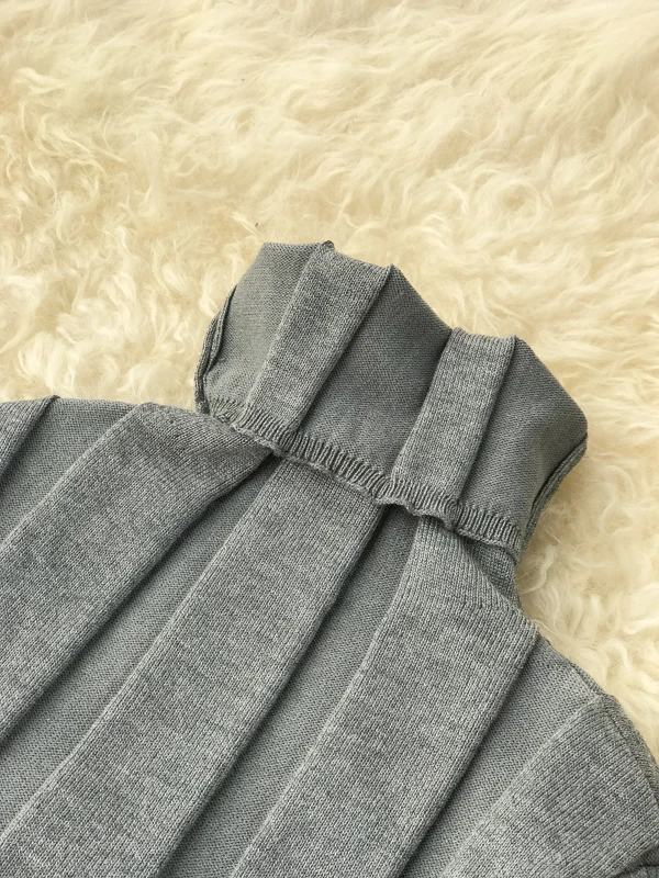 ALPHALMODA осеннее и зимнее рваное платье Новые пуловеры с высоким воротником и длинными рукавами тонкое трикотажное платье однотонное короткое простое платье