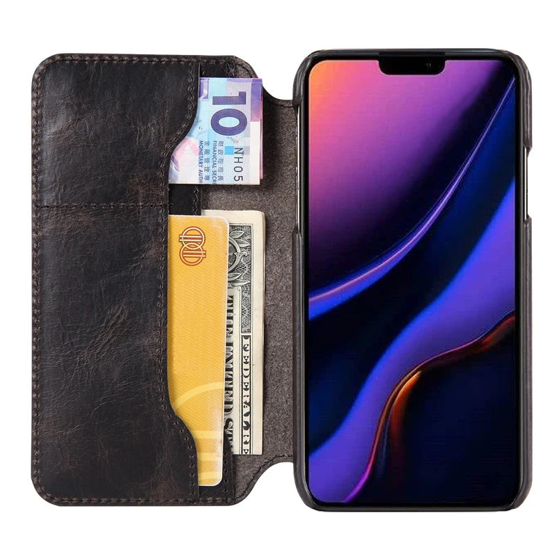 Для iPhone 11 чехол Ретро масло воск натуральная кожа флип чехол бизнес сумка для мобильного телефона чехол для Apple iPhone 11 Pro 6,1 дюймов