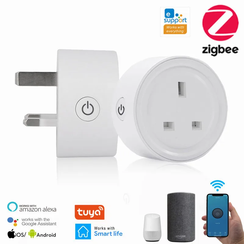

Умная розетка EWelink ZigBee, розетка с дистанционным управлением, с Wi-Fi, совместима с Google, Великобритания