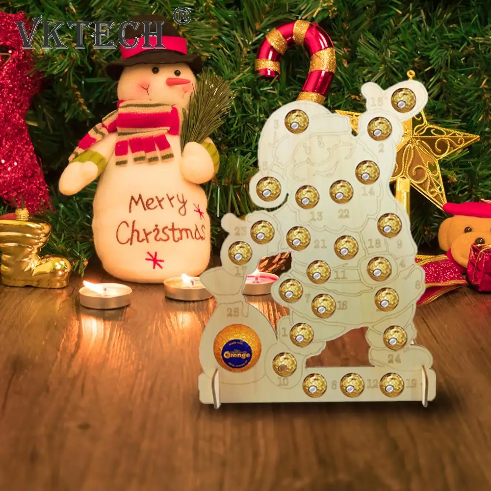 

Wooden Chocolate Candy Display Stand Holder for Christmas Countdown Advent Calendar Wedding Festival Party Decorations