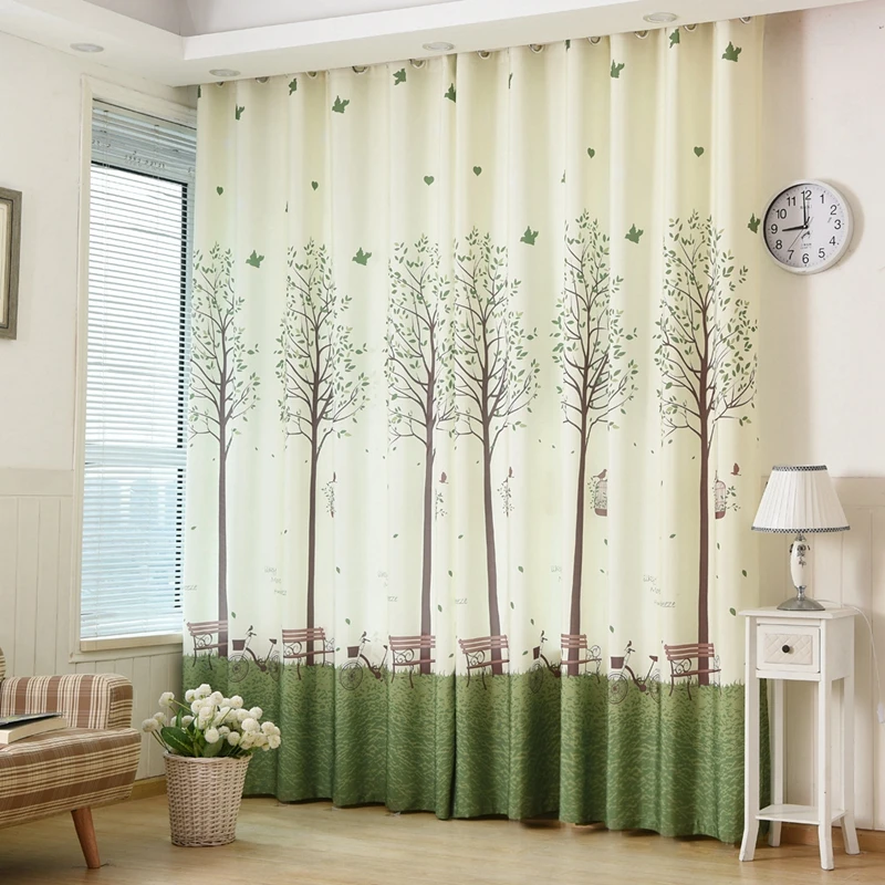 Деревенский занавески для детской комнаты из вуали с принтом елка Window