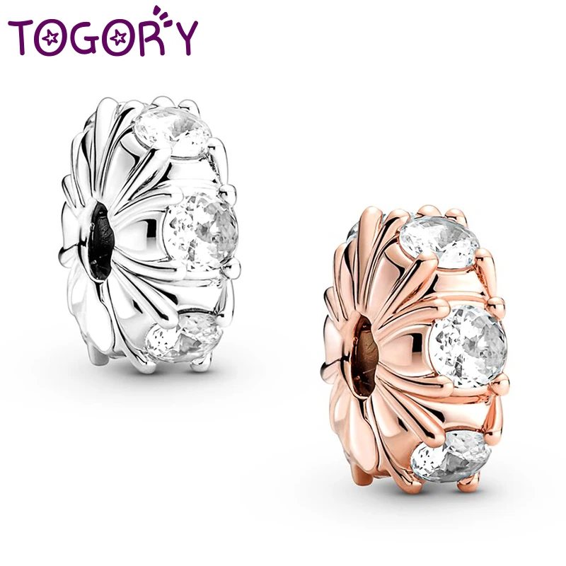 

2Pcs/Lot New Rose Gold Shining Claws Zircon Charms Beads Fit Original Pandora Silver Color Bracelets Necklaces Women DIY Jewelry