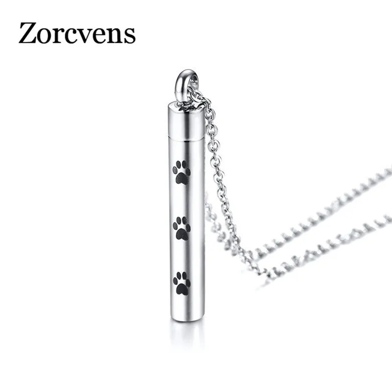 ZORCVENS серебряное ожерелье из нержавеющей стали с кулоном для женщин черным