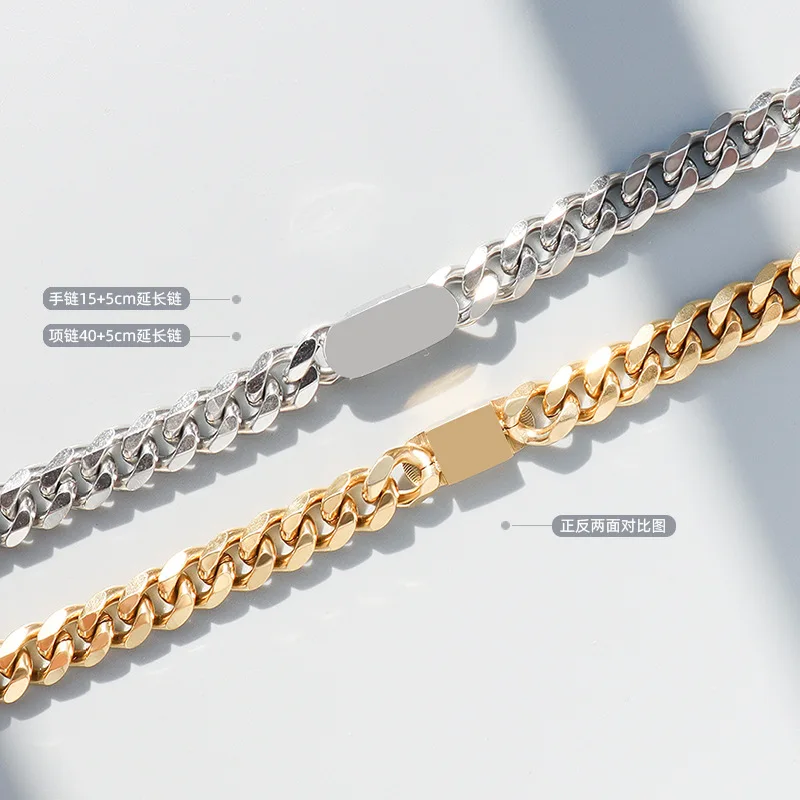

Exaggerated Gold-plate Thick Chain Necklace High Quality Stainless Steel Jewelry