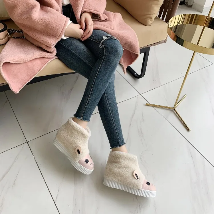 Oversized boots women shoes ankle for ladies woman winter Solid color round head sleeve | Обувь