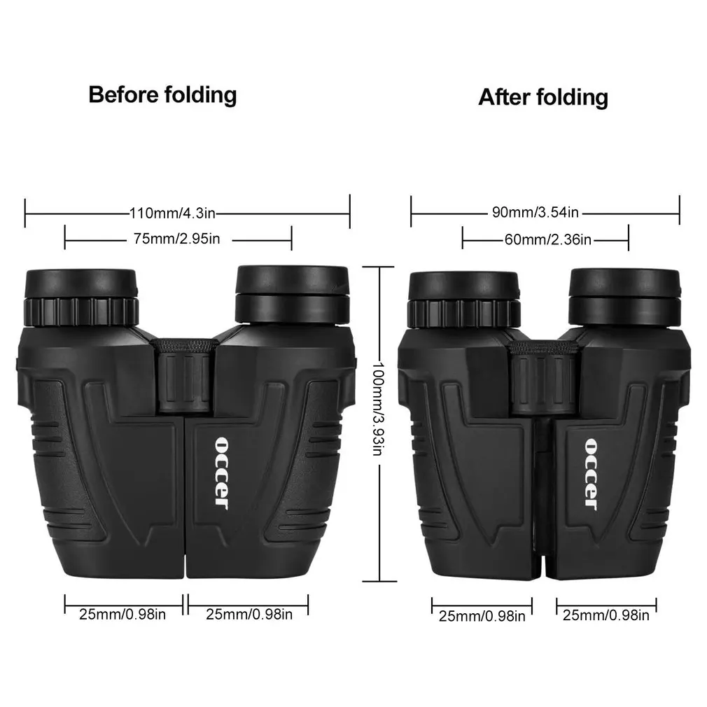 

12X25 Compact Binoculars With Clear Low Light Vision Large Eyepiece Waterproof Binocular Easy Focus Binoculars