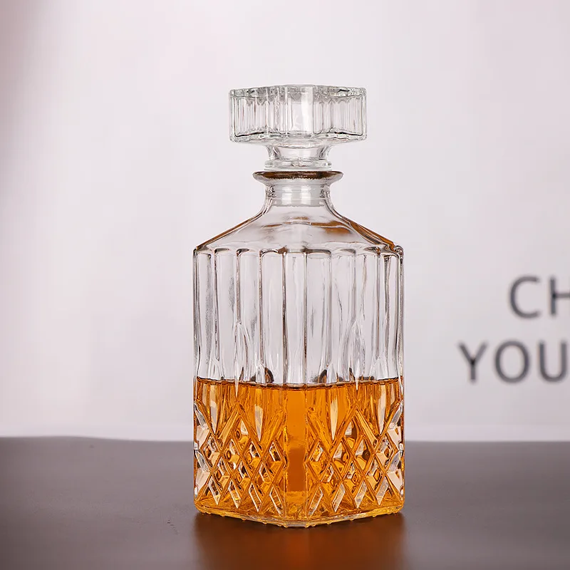 

Glass Classic Large Hip Flask Light Luxury European Style Hip Flask Table Supplies Decantador De Vino Kitchen Supplies BK50JH