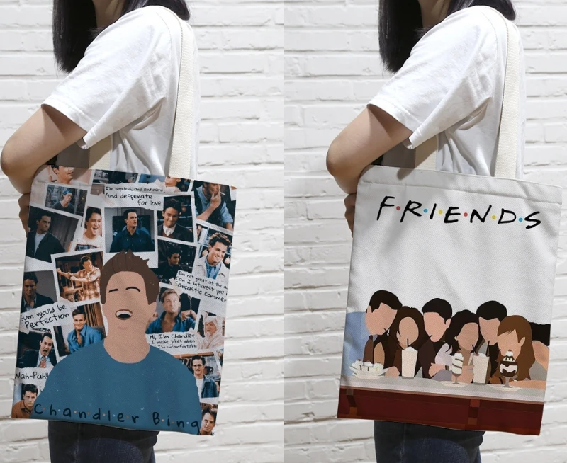 1 шт. Холщовая Сумка для ТВ шоу друзей сумка на плечо косметичка Повседневная