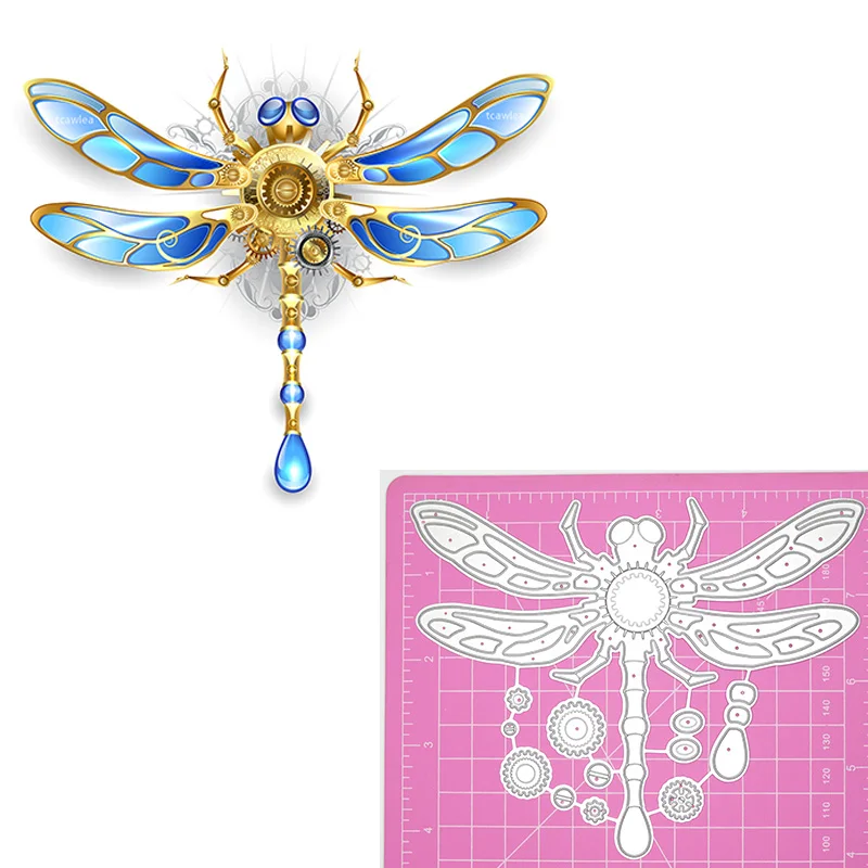 

New Steampunk Dragonfly Cutting Dies Metal Insect Stencil For DIY Scrapbooking Card Craft Decorative