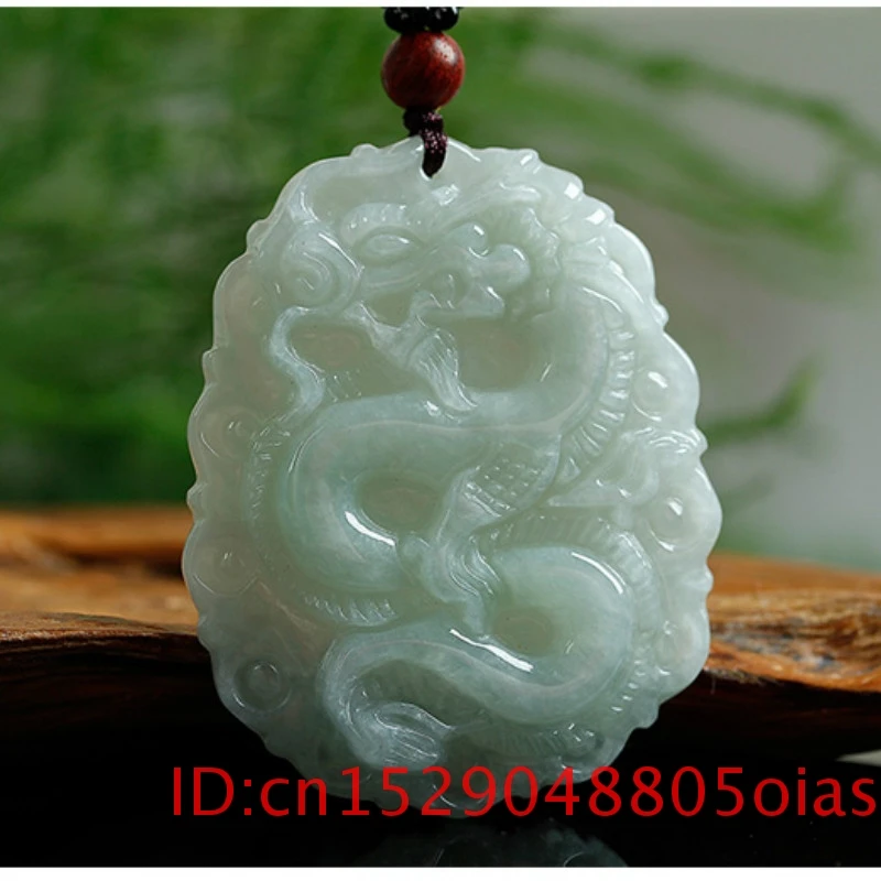 Жадеит изумруд китайский Нефритовый дракон кулон ожерелье Шарм ювелирные