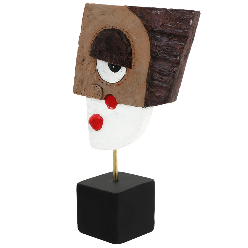 

Resin Human Face Mold Statue Ornaments Retro Character Decoration