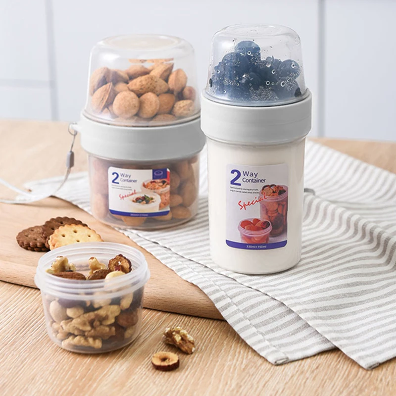 

Коробка для хранения продуктов, двухслойная, для хранения орехов, йогурта, емкость для хранения пищи