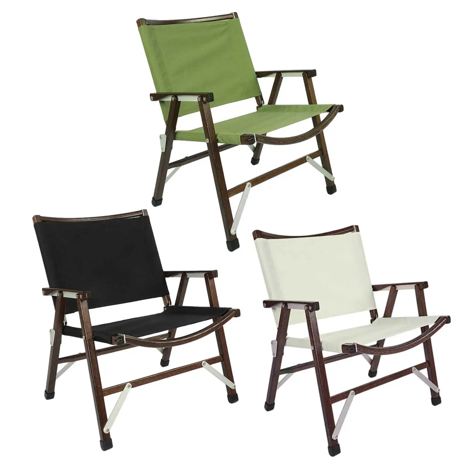 Уличный складной стул портативный съемный из бука и холста с сумкой для хранения