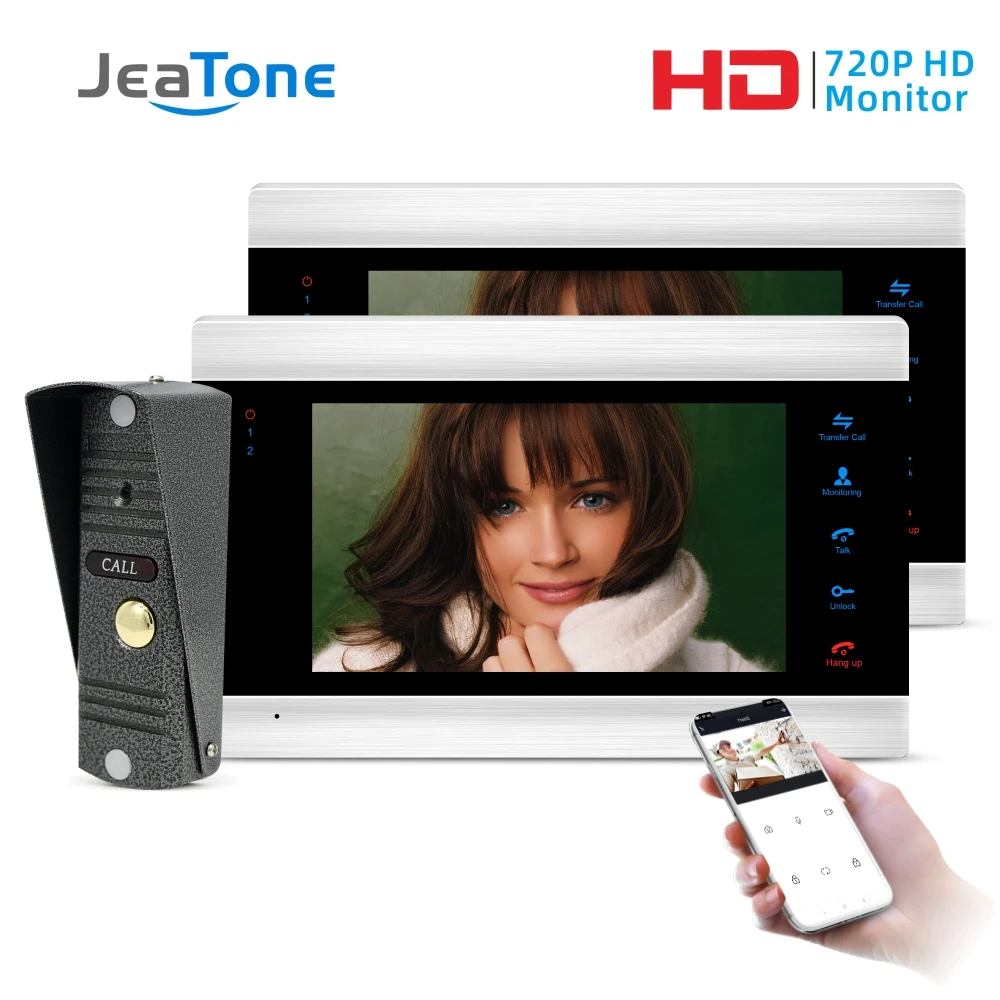 Умный видеодомофон JeaTone 7 дюймов Wi Fi IP домофон с AHD проводной дверной звонок 1 0 МП