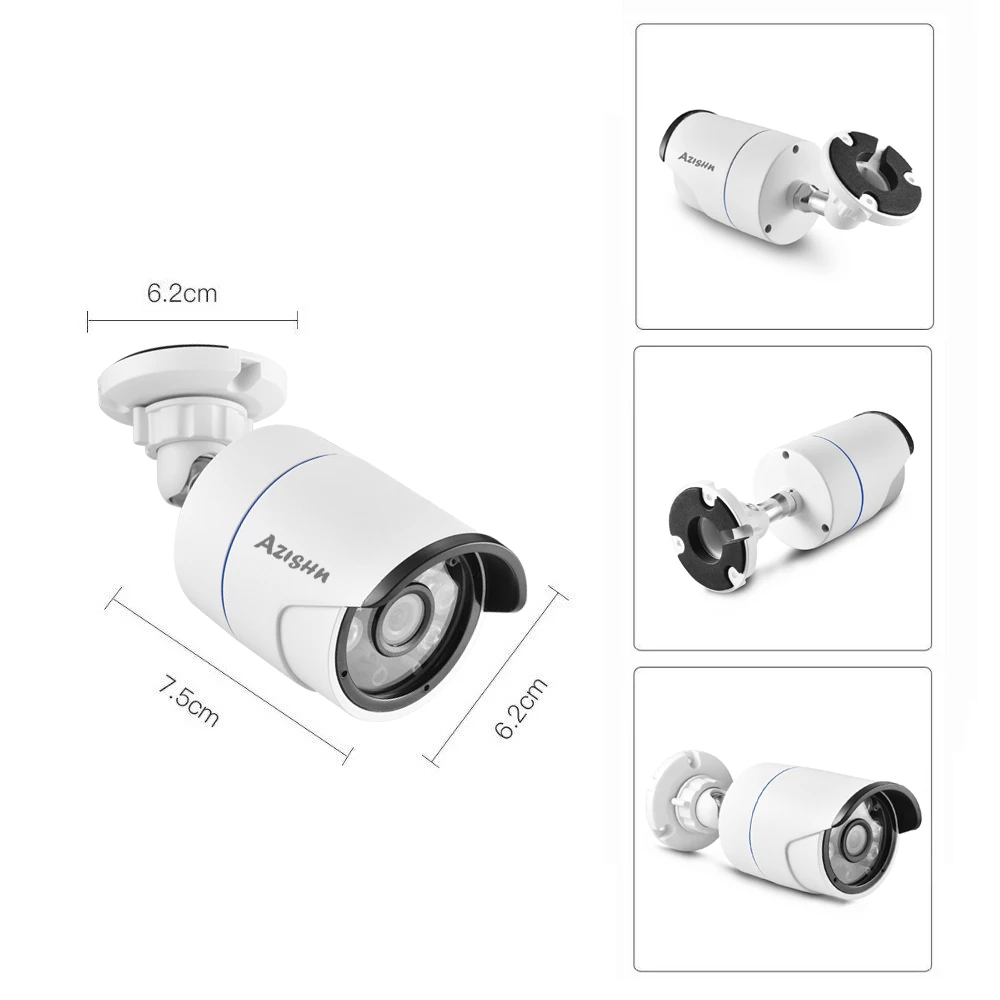 AZISHNH.265 8CH 4MP POE NVR комплект аудио звук система видеонаблюдения 4.0MP купольная ip-камера безопасности P2P Крытый Открытый комплект видеонаблюдения