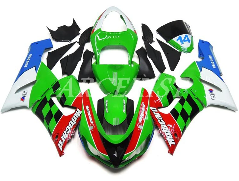 

Новый стиль из АБС-пластика для мотоцикла обтекатели комплект подходит для kawasaki Ninja ZX6R 636 2005 2006 05 06 6R ZX-6R кузов комплект с бюстгальтером цвета:...