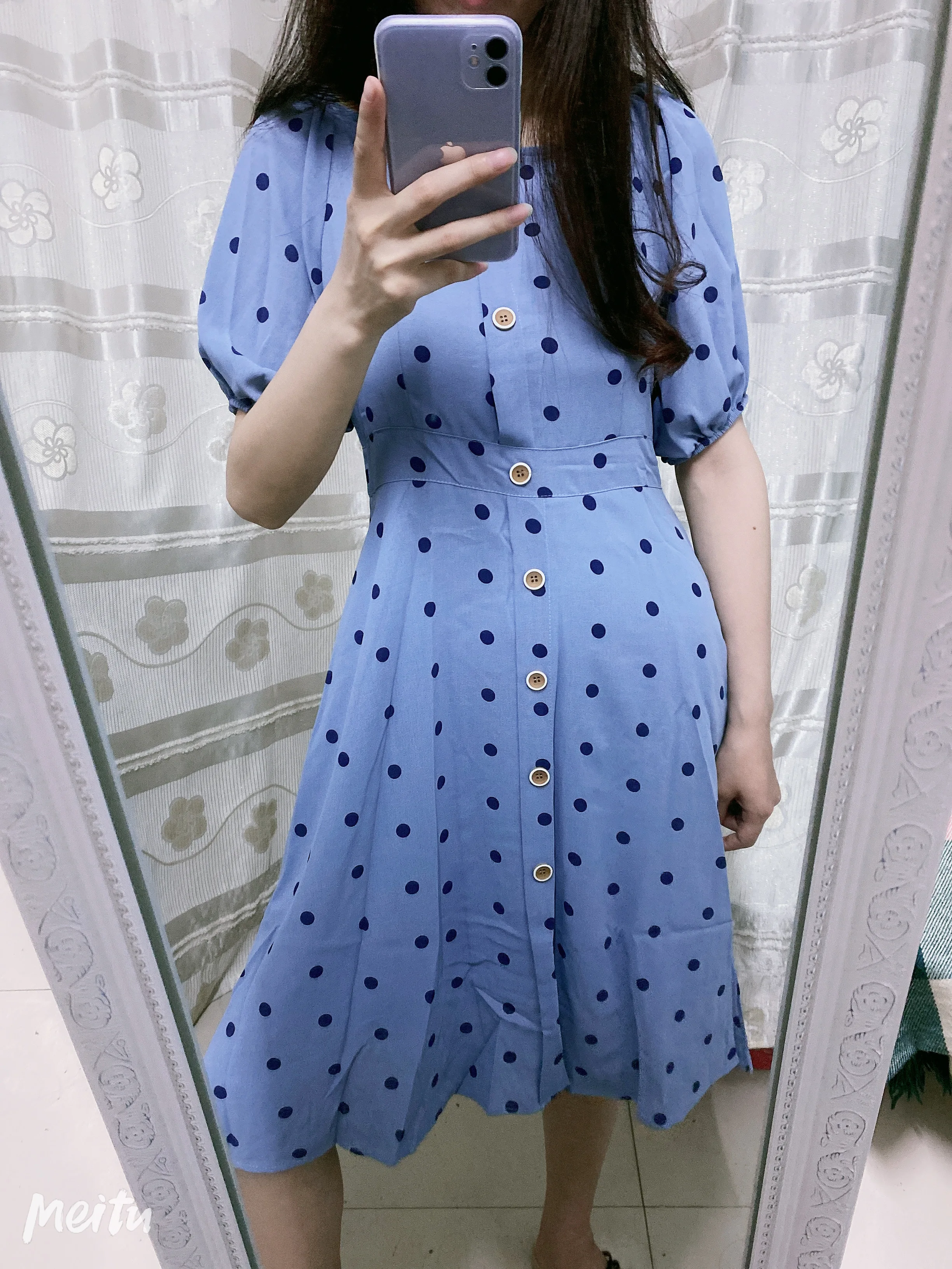 Женское винтажное платье в горошек повседневное ТРАПЕЦИЕВИДНОЕ ПЛАТЬЕ с высокой