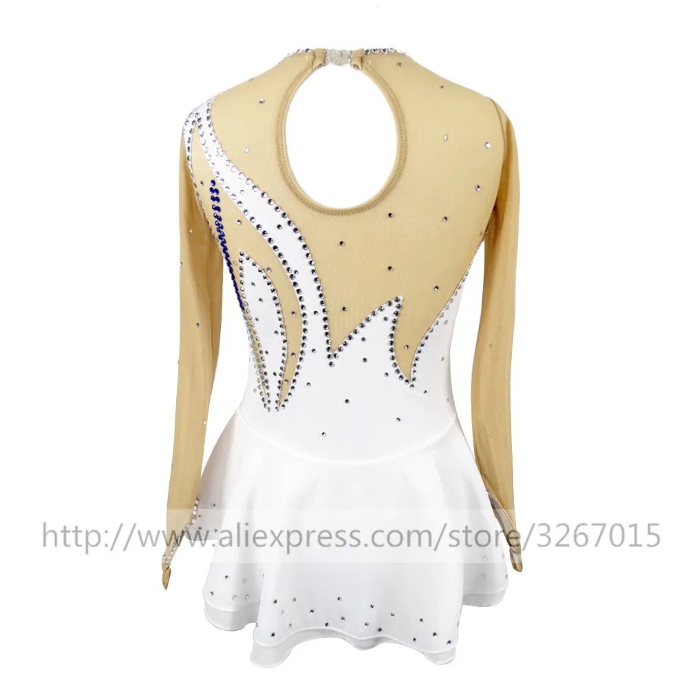 LIUHUO платье для фигурного катания женское на коньках девочек белое с круглым