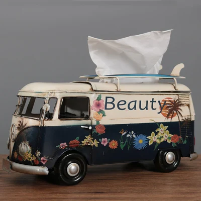 American retro creative napkin drawer tissue box Car van bus Bar Restaurant Hotel home living room decoration ornaments |