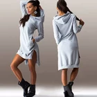 Зимнее платье для женщин, Осеннее свободное платье для беременных, флисовое женское платье с капюшоном для беременных