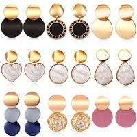 new bohemian gold shell metal dangle drop earrings for women fashion geometric acrylic dangle earings brincos 2021 trend jewelry