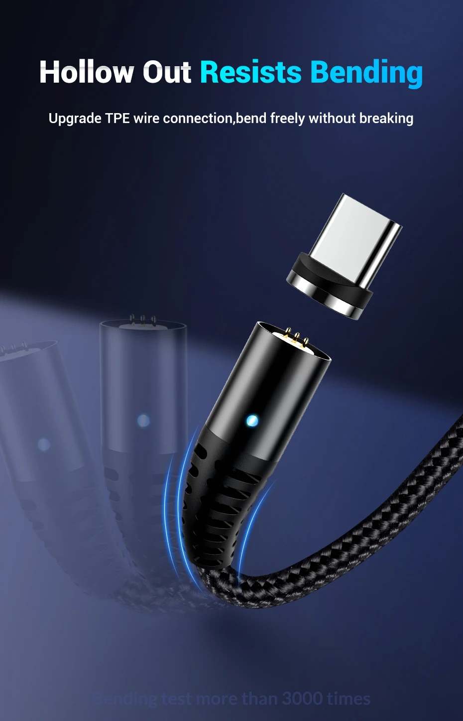 Магнитный usb-кабель TOPK 5A для iPhone, Xiaomi, huawei, Micro USB type C, кабель для быстрой зарядки и передачи данных type-C, кабель для мобильного телефона