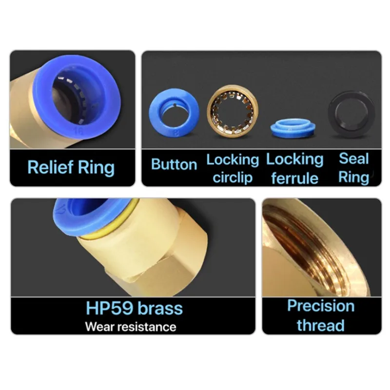 Быстроразъемный пневматический штуцер для ПК/PCF/SL/PB/PX/PL 10 мм 12 14 16 нитей M5 3/4 дюйма 1