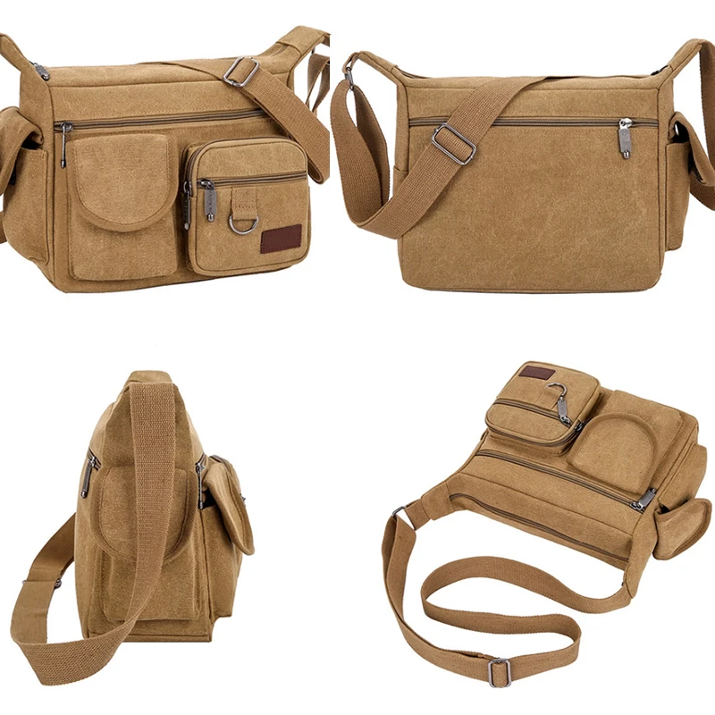 Men Canvas Shoulder Bags Casual Luxury Tote Travel Crossbody Bag High Quality Portable Messenger Single-Shoulder Handbag XA760F